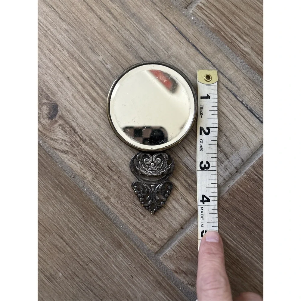 Hans Jensen Pocket Beveled Mirror Silver plate Vintage MCM Handheld Makeup 4.25